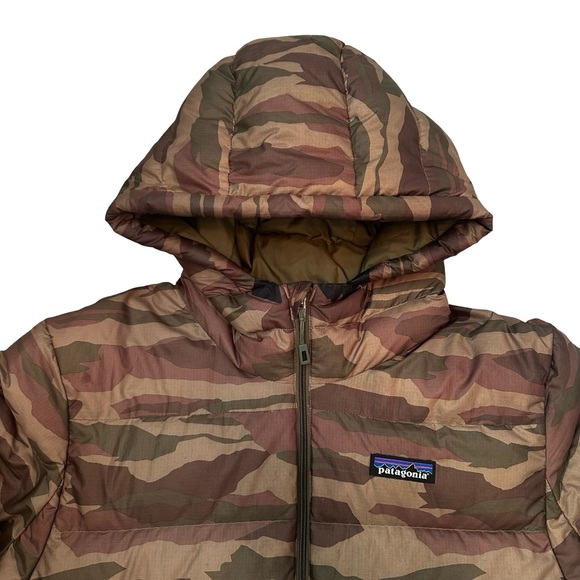 Patagonia Hi Loft Down Hoody Puffer Hooded Jacket RARE Camo Men's Size Small